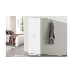 Opbergkast 'Ray' 2 deuren en 4 legplanken Wit, Spaanderplaat en decor