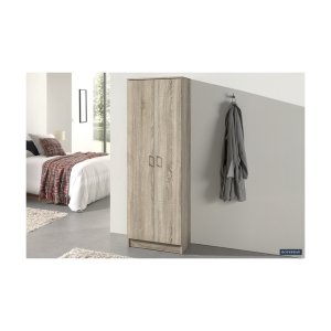 Opbergkast 'Ray' 2 deuren en 4 legplanken Sonoma, Spaanderplaat en decor