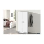 Opbergkast 'Ray' 2 deuren en 4 legplanken Wit, Spaanderplaat en decor