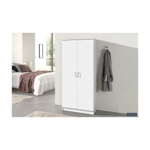 Opbergkast 'Ray' 2 deuren en 4 legplanken Wit, Spaanderplaat en decor
