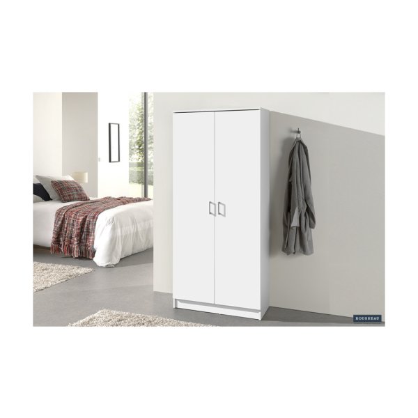 Opbergkast 'Ray' 2 deuren en 4 legplanken Wit, Spaanderplaat en decor