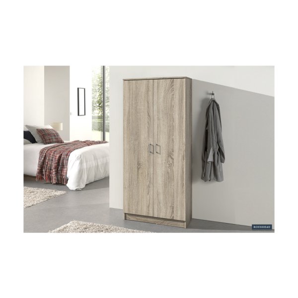 Opbergkast 'Ray' 2 deuren en 4 legplanken Sonoma, Spaanderplaat en decor