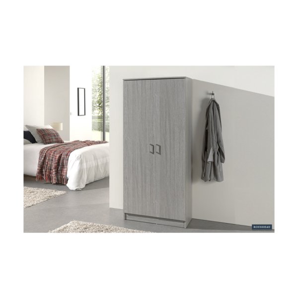 Opbergkast 'Ray' 2 deuren en 4 legplanken Grijze eik, Spaanderplaat en decor