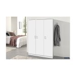 Opbergkast 'Ray' 3 deuren en 4 legplanken Wit, Spaanderplaat en decor