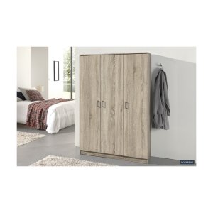 Opbergkast 'Ray' 3 deuren en 4 legplanken Sonoma, Spaanderplaat en decor