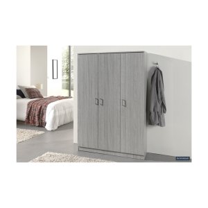 Opbergkast 'Ray' 3 deuren en 4 legplanken Grijze eik, Spaanderplaat en decor
