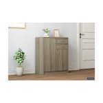 Commode 'Space' 2 deuren 2 laden Sonoma, , Spaanderplaat, ABS boorden en decor