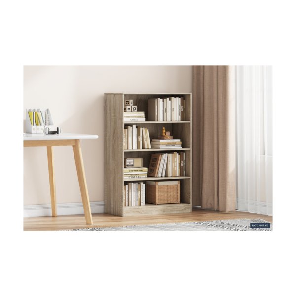 Boekenkast 'Space' 3 legplanken Sonoma, , Spaanderplaat, ABS boorden en decor