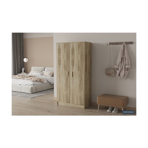 Opbergkast 'Space' 2 deuren en 4 legplanken Sonoma, , Spaanderplaat, ABS boorden en decor