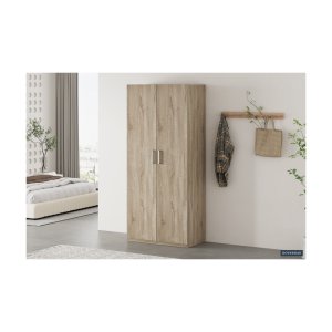Opbergkast 'Mike' 80 cm 2 deuren Sonoma - WR03, Spaanderplaat en decor
