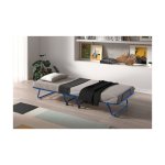 Vouwbed, Opklapbed, Logeerbed, 'Safari' 80x190 cm metaal, Mousse 21 kg., dikte 9 cm, 15 latten
