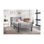 Bed 'Sammy' 90x200 Metaal Donkergrijs, Frame metaal grijs