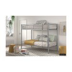 Stapelbed 'Sammy' 90x200 Splitsbaar Metaal Lichtgrijs, Frame metaal grijs