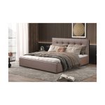 Bed 'Porto' 160x200 met lattenbodem PU Taupe, Structuur , spaanderplaat en bekleding PU, H-H 95 x B-L 170 x D-P 218cm
