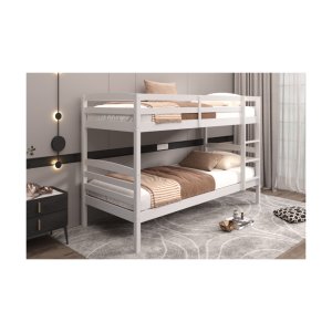 Stapelbed 'Roy' 90x200 Splitsbaar Wit, Stapelbed in massief grenen
