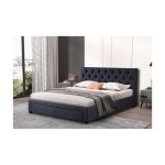 Bed 'Siena' 160x200 met lattenbodem Grijs, Structuur , spaanderplaat en bekleding stof