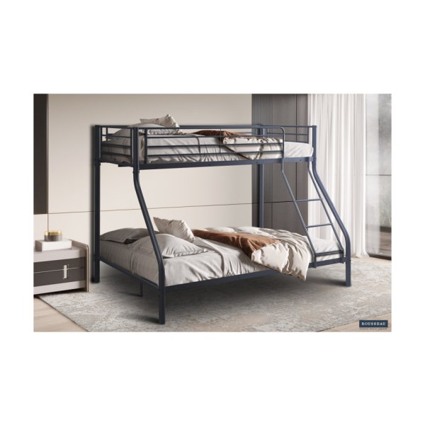 Stapelbed 'Trio' metaal140/90x200 Donkergrijs, Frame metaal grijs
