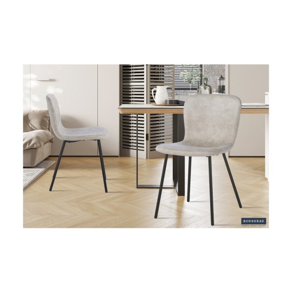Eetkamerstoel 'Susan' PU Beige, Poten metaal en bekleding PU