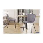 Eetkamerstoel 'Susan' PU Taupe, Poten metaal en bekleding PU