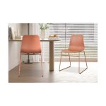 Eetkamerstoel 'Marie' PP Terracotta, Metalen poten en zitting Polypropyleen - PP
