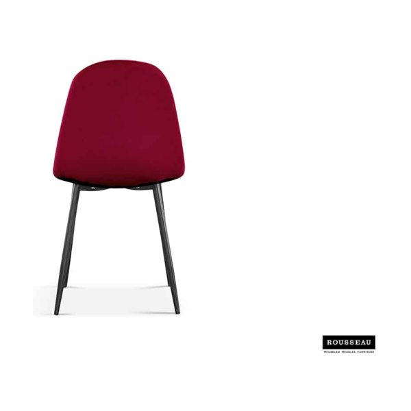 Eetkamerstoel 'Boy' Fluweel Bordeaux, Poten metaal en bekleding velours