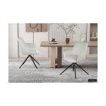 Eetkamerstoel 'Iris' Draaibaar Stof Zand, Poten metaal en bekleding Polyester, 180cm