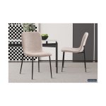 Eetkamerstoel 'Alice' Boucl Beige, Poten metaal en bekleding