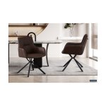 Eetkamerstoel 'Lyra' PU Bruin, Poten metaal en bekleding PU