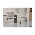 Eetkamerstoel 'Arthur' Stof Beige, Poten metaal en bekleding stof