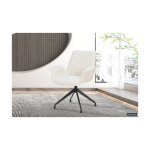 Eetkamerstoel 'Amir' Wit, Poten metaal en bekleding , draaibaar