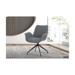 Eetkamerstoel 'Amir' Donkergrijs, Poten metaal en bekleding draaibaar