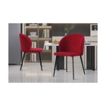 Eetkamerstoel 'Toledo' Stof Rood, Poten metaal en bekleding stof