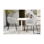 Eetkamerstoel 'Sevilla' Stof Beige, Poten metaal en bekleding stof
