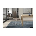 Eetkamerstoel 'Sofia' PU Cappuccino, Poten metaal verchroomd en bekleding PU