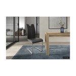 Eetkamerstoel 'Sofia' PU Zwart, Poten metaal verchroomd en bekleding PU