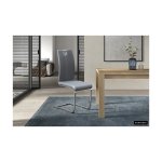 Eetkamerstoel 'Sofia' PU Grijs, Poten metaal verchroomd en bekleding PU