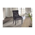 Eetkamerstoel 'Bristol' Fluweel Grijs, poten donker, Poten exotisch hout en bekleding 100% polyester