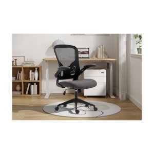 Gamingstoel, Bureautafelstoel, 'Marcos' Mesh Zwart/Grijs, Poten metaal en plastiek, bekleding 100% polyester