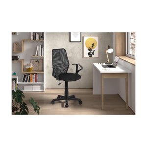 Gamingstoel, Bureautafelstoel, 'Job' Mesh Zwart, Poten metaal en plastiek ,bekleding 100% polyester,
