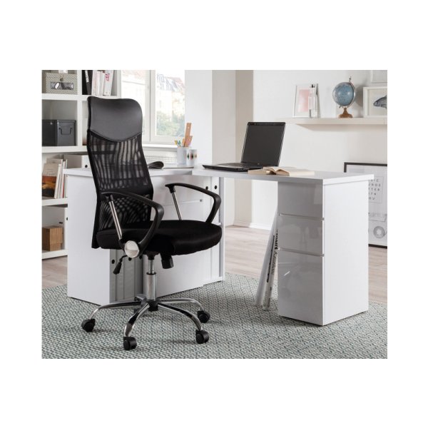 Gamingstoel, Bureautafelstoel, 'Max' Mesh Zwart, Poten metaal en plastiek ,bekleding 100% polyester