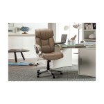 Gamingstoel, Bureautafelstoel, 'Dali' PU Taupe, Poten metaal en plastiek, bekleding PU