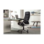 Gamingstoel, Bureautafelstoel, 'Kennedy' PU Zwart, Poten metaal en plastiek, bekleding PU