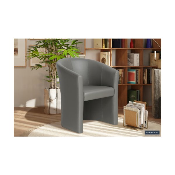 Kuipstoel 'Charlie' PU Taupe, Structuur spaanderplaat en bekleding PU