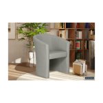 Kuipstoel 'Charlie' Vintage PU Lichtgrijs, Structuur spaanderplaat en bekleding PU