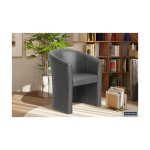 Kuipstoel 'Charlie' Vintage PU Donkergrijs, Structuur spaanderplaat en bekleding PU