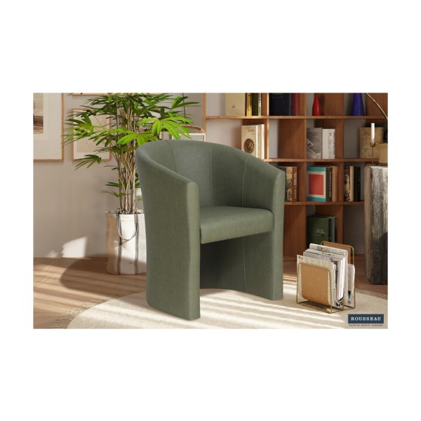 Kuipstoel 'Charlie' Vintage PU Groen, Structuur spaanderplaat en bekleding PU