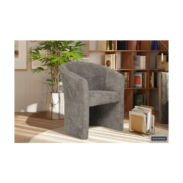 Kuipstoel 'Charlie' Bouc Bruin, Structuur spaanderplaat en bekleding polyester,