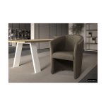 Kuipstoel 'Charlie' PU Taupe, Structuur spaanderplaat en bekleding PU