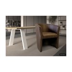 Kuipstoel 'Charlie' PU Donkerbruin, Structuur spaanderplaat en bekleding polyester