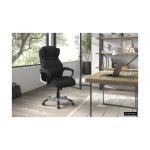 Gamingstoel, Bureautafelstoel, 'James' PU Zwart, Poten metaal en plastiek, bekleding PU